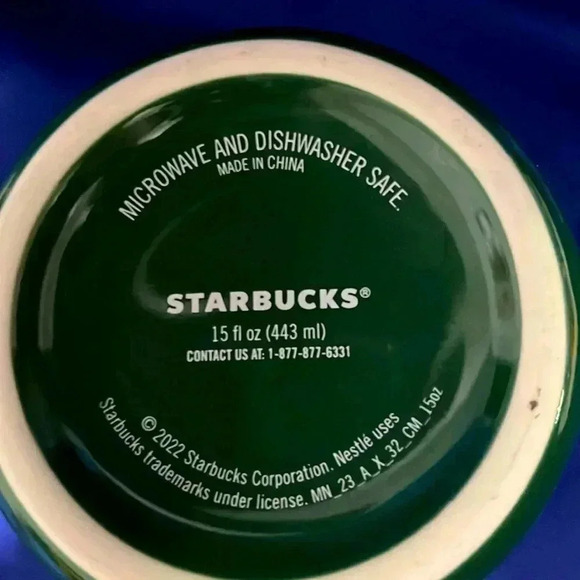 Starbucks Siren Logo coffee mug /15 oz / 2022/ Green marble look - Picture 3 of 3